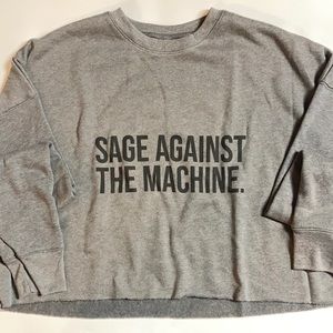 Crop top crew neck sweater